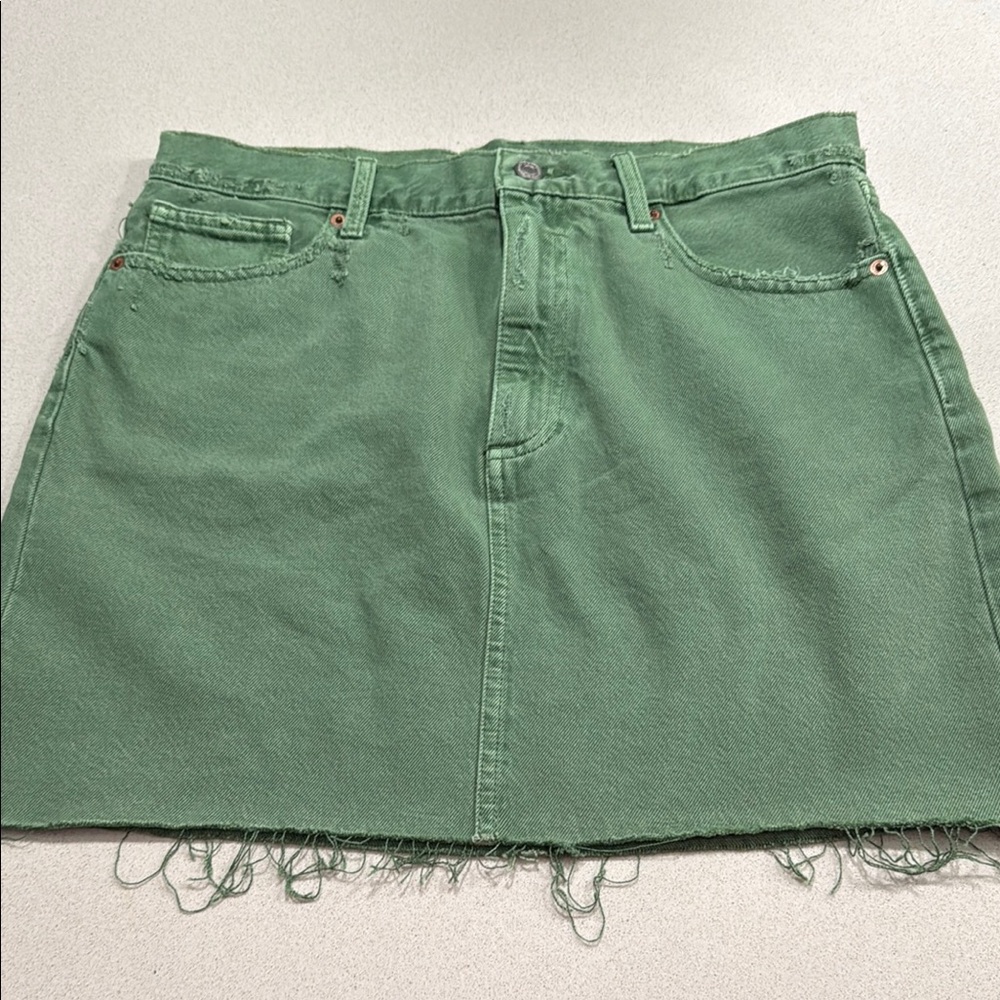 Lucky Brand Green Denim Mini Skirt